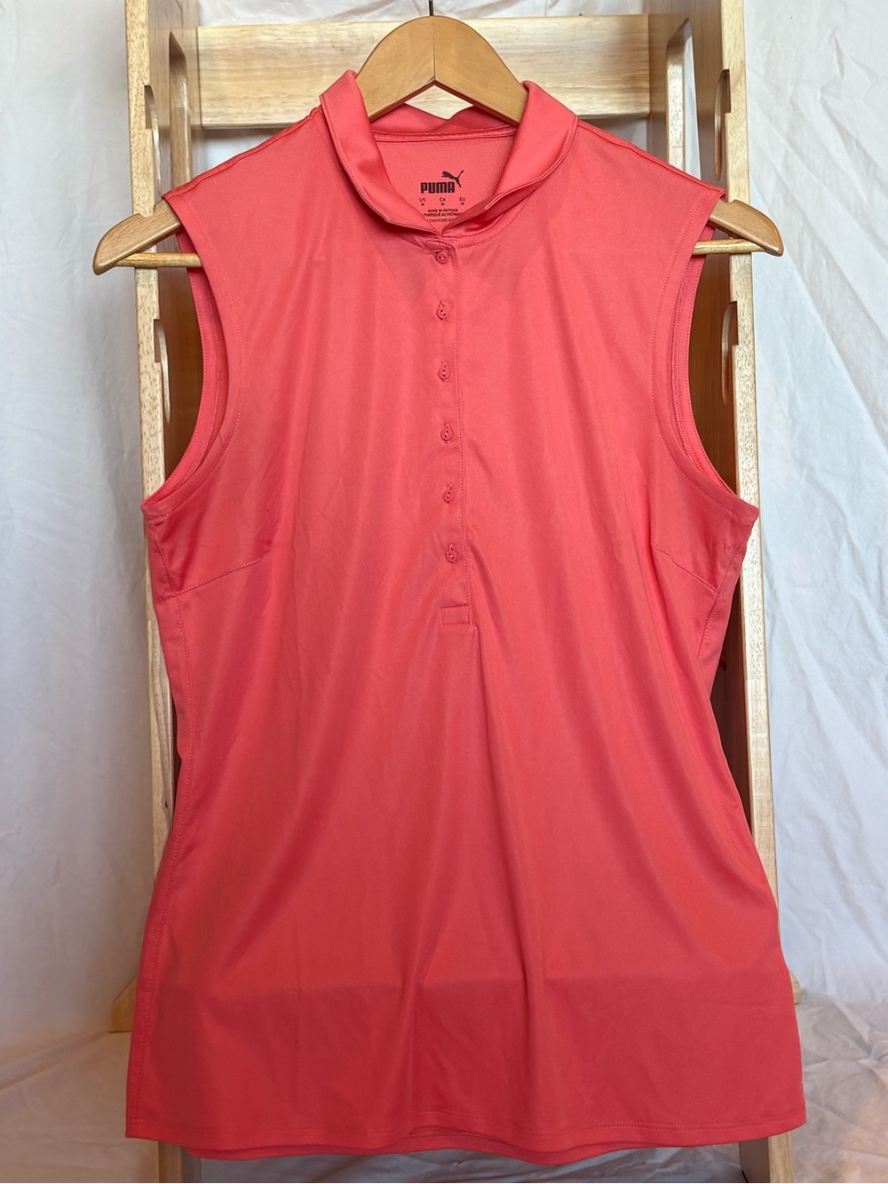 Puma Sleeveless Golf Polo Coral Women’s Medium